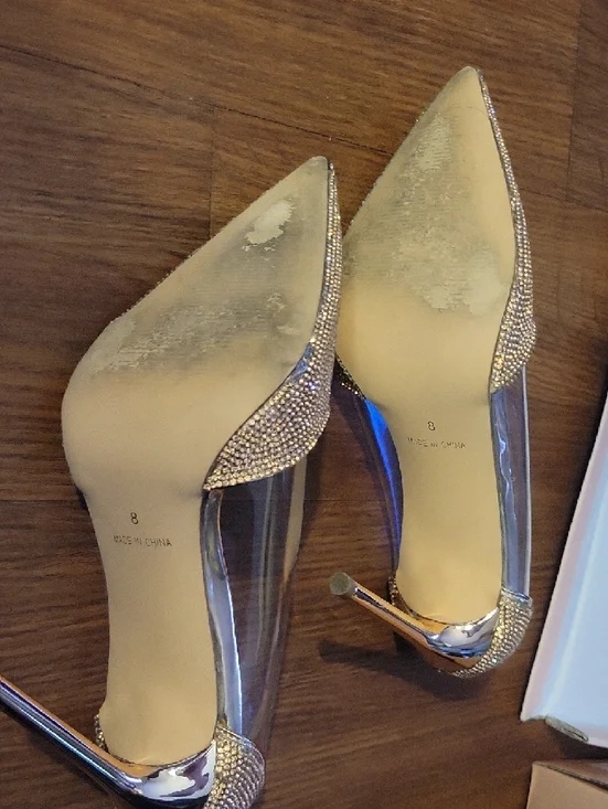 Glaze Women's Gold Crystal Pointed-Toe Heels - Picture 4 of 5